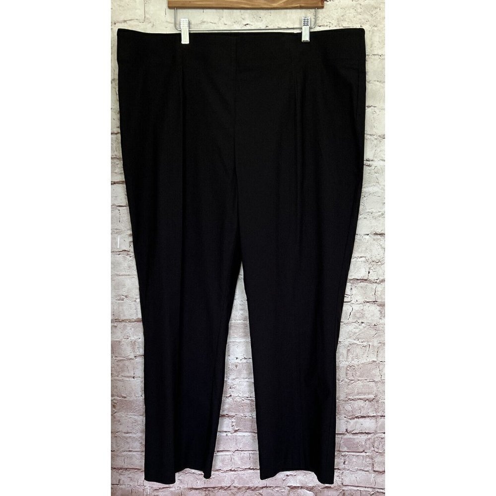 Worthington Woman Black Pull On Elastic Waist Boot Cut Dress Pant Size 22W NEW